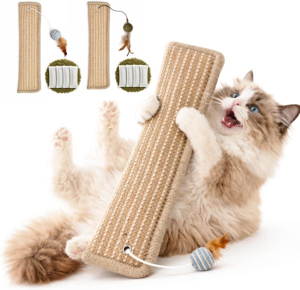 Catnip Kicker Toys for Indoor Cats, 2-Pack, Refillable with Silvervine, Sisal Ball & Catnip Ball