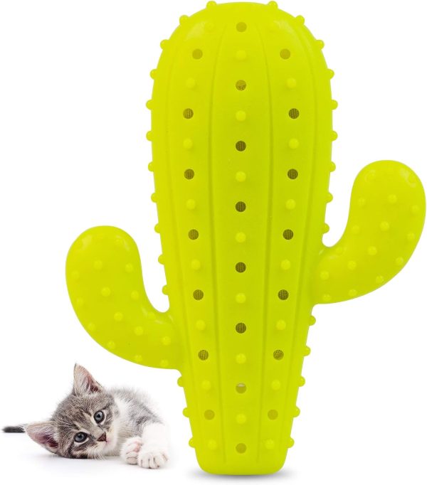 Pet Craft Supply Cactus Cat Toy – Natural Rubber, Teeth Cleaning, Bite Resistant, with Catnip & Silvervine