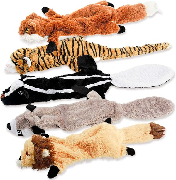 Dog Squeak Toys, No Stuffing Plush Chew Toy Bundle for All Breeds