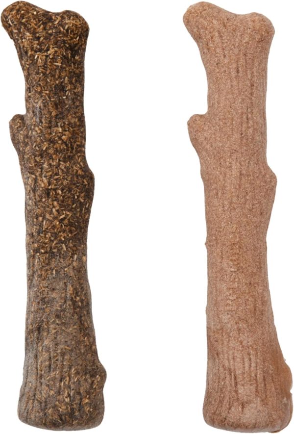 Dogwood Calming Dog Chew Toy – Real-Wood Blend, Medium, 7.5", 2-Pack (Natural & Hemp)